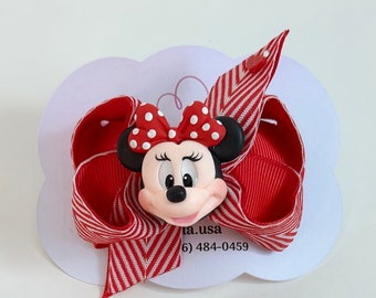 Minnie Mouse Hair Clip - Handmade Minnie Mouse 2.5in. Clip - Minnie Hair Accessories - Girls Pink Hair Bows - Valentine's day Gift