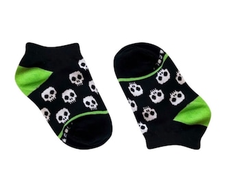 Cool Skull Ankle Socks, Fun Socks, Kids and Adults Cute Socks, Made In Brazil High Quality Socks, Halloween Socks