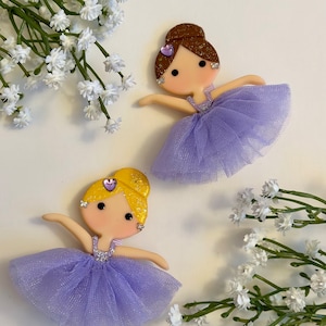 Light purple Ballerina Hair Clip - Handmade Ballerina Doll Alligator Clip - Ballet Accessories for Children - Hair Clips for Girls