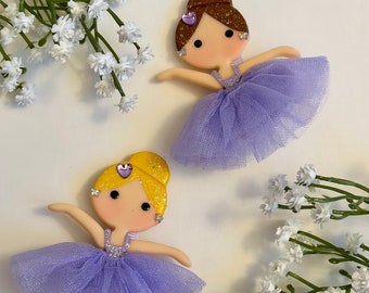 Light purple Ballerina Hair Clip - Handmade Ballerina Doll Alligator Clip - Ballet Accessories for Children - Hair Clips for Girls