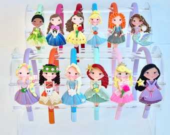 Disney Inspired  Princess Headband - Handmade  - Hair Bow- Princess Dress Up - Princess Crown - Doll Hairband - Birthday Gift for Kids