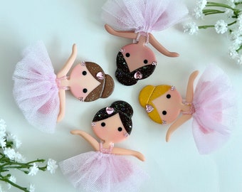 Ballerina Haarspange - Handgefertigte Ballerina Puppe Alligator Clip - Ballett Haarschmuck für Kinder - Haarspangen für Mädchen - Ballett-Tänzerin