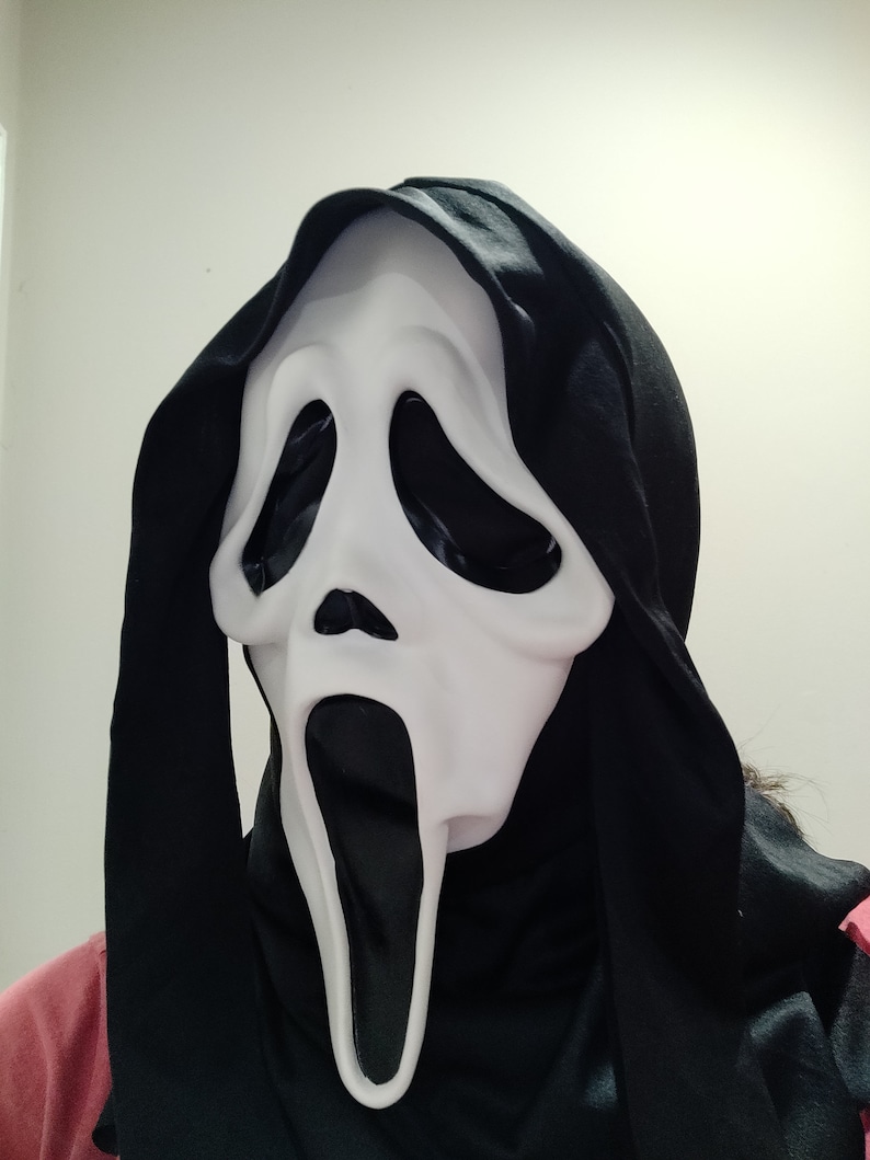 Ghost Face Mask W/ Shroud Halloween Scream Movie Mask Brand Etsy