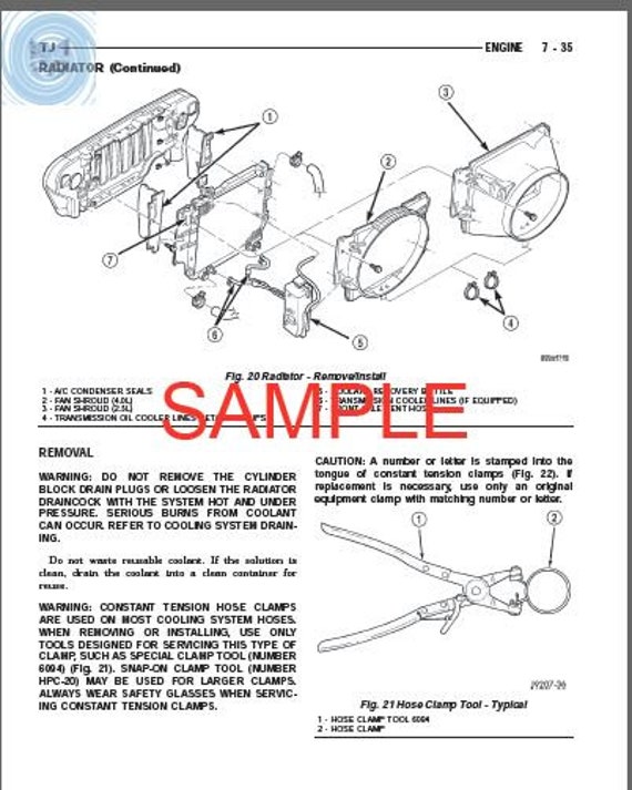 1997 Jeep Wrangler Service Manual-pdf Download - Etsy