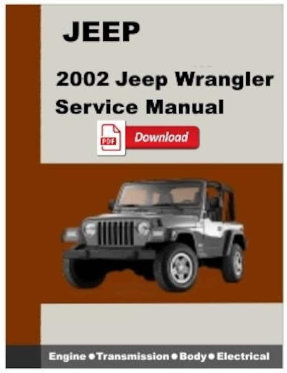 2002 Jeep Wrangler Service Manual-pdf Download - Etsy