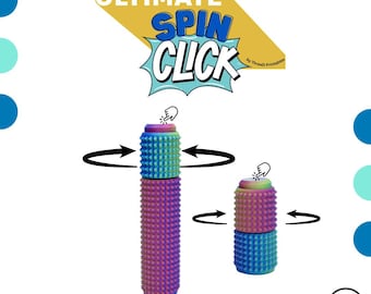 Prickly Pal Ultimate Spin Click - Spiky Spinner Fidget Tool with Clicker | Long-Spin Design | Full or Mini | Slim 1.15" Grip