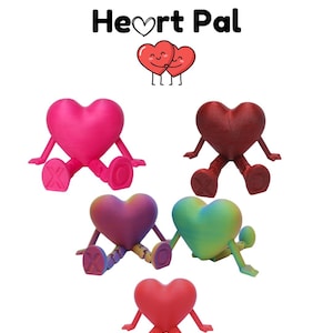 Heart Pal Dekorative Ledge Sitter | Entzückende 3D gedruckte Herz Figur mit baumelnden Beinen