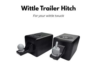 Wittle Trailer Hitch – Mini Hitch Plug for 2" Receivers | Ball or Flipping Bird | Durable Polycarbonate | Funny Truck Gag Gift