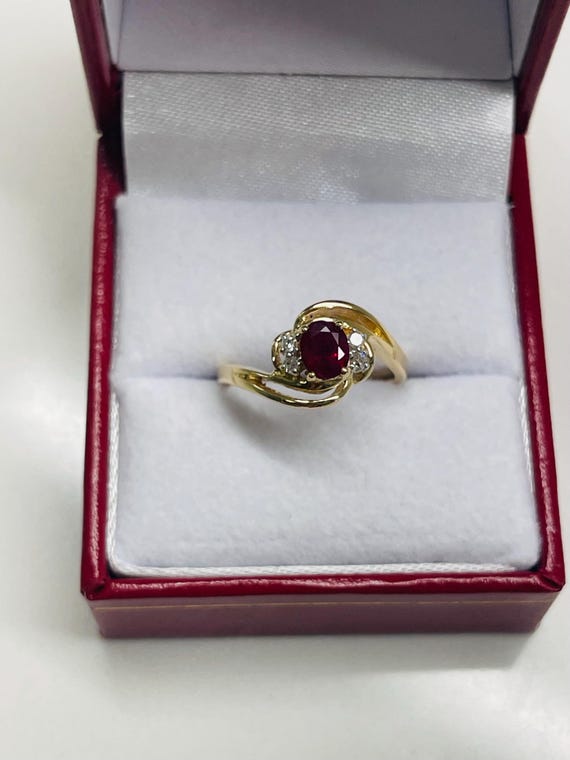 Ruby and Diamonds hand selected and set in 14 KT … - image 1