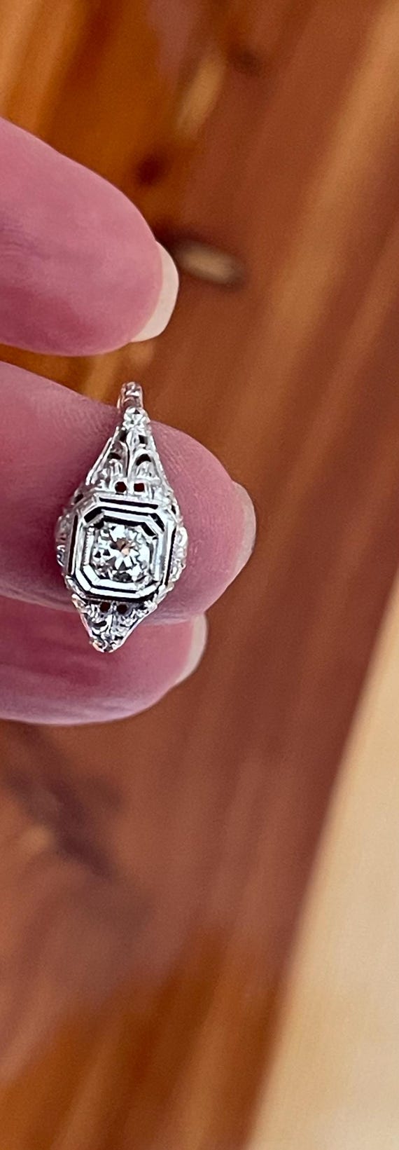 18KT 1/3 carat diamond antique ring SALE View 3