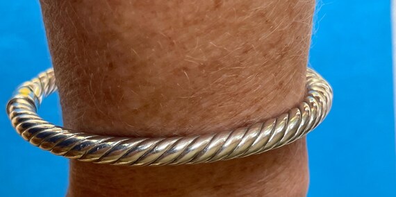 Sterling  Silver Hinged Oval Bangle…medium fit… l… - image 9