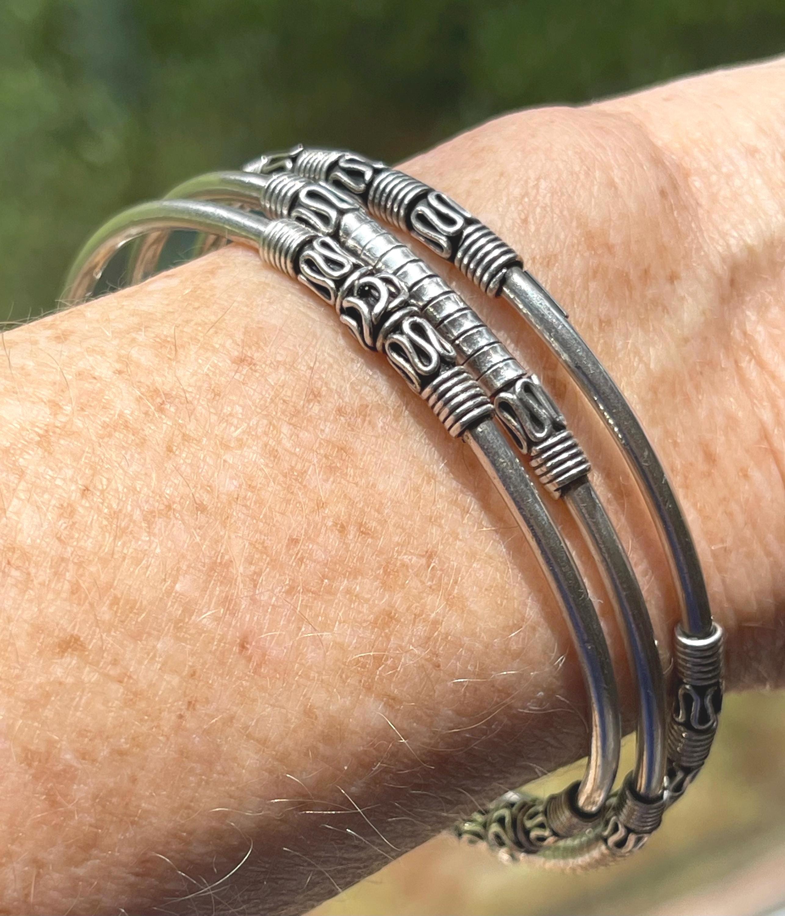 Sterling Silver Hand Made Artisan… Three Bangles by BA ! - Etsy