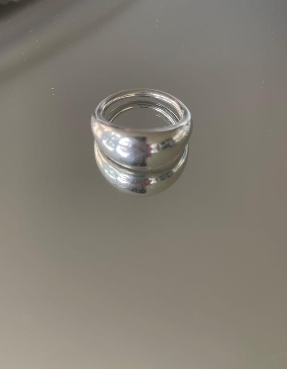 Solid sterling silver dome ring - image 2