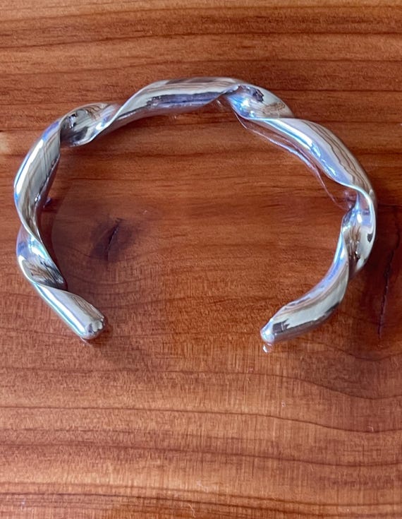 Sterling Silver Sturdy ….Solid…. Small Size Cuff … - image 5