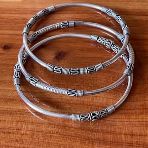 Sterling Silver Hand Made Artisan… Three Bangles by BA ! - Etsy