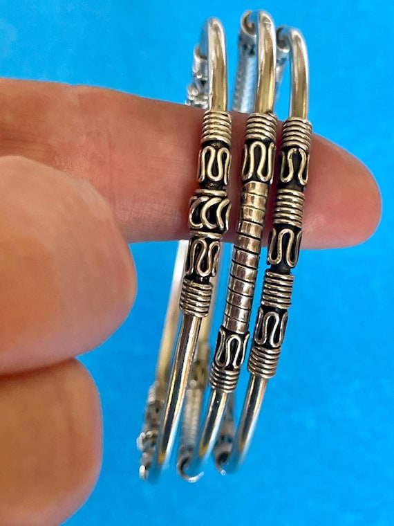 Sterling Silver Hand Made Artisan… Three Bangles by BA ! - Etsy