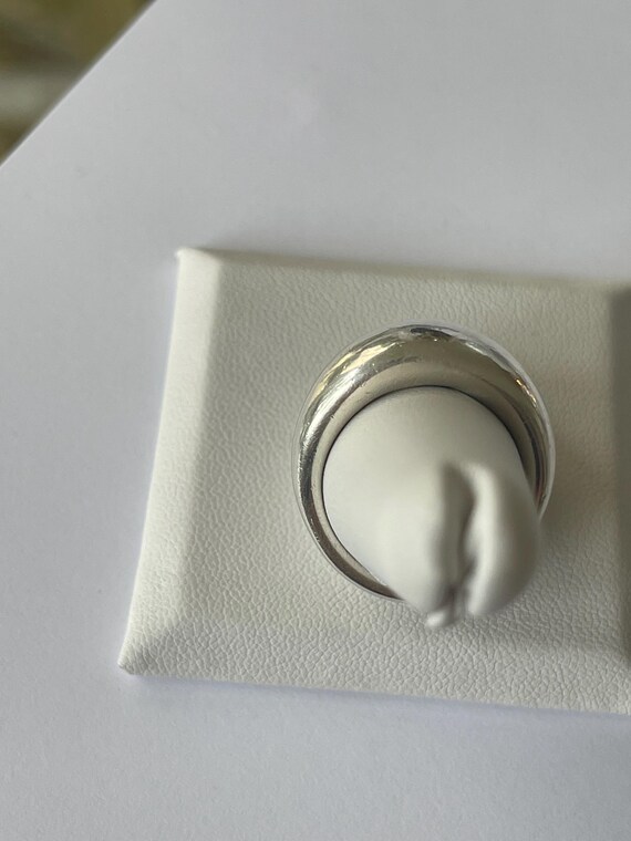 Solid sterling silver dome ring - image 5