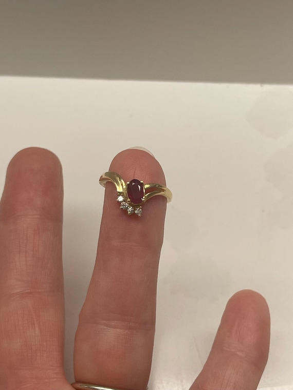 Hand selected Ruby and Diamonds set in unique 14K… - image 1