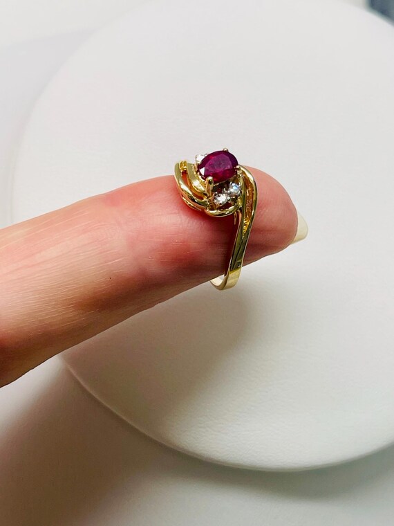 Ruby and Diamonds hand selected and set in 14 KT … - image 3