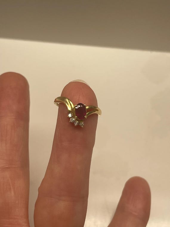 Hand selected Ruby and Diamonds set in unique 14K… - image 3