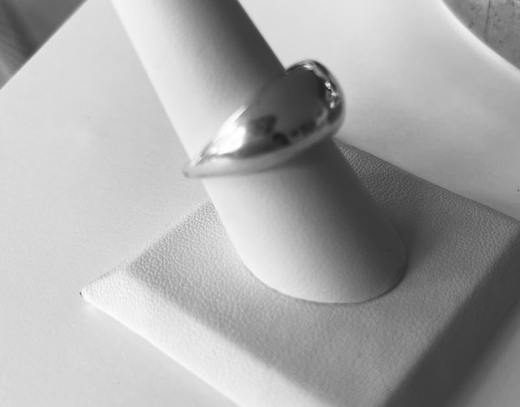 Solid sterling silver dome ring - image 1