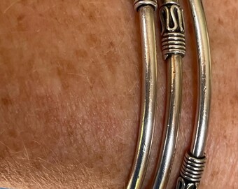 Sterling Silver Hand Made Artisan… Three Bangles by BA ! - Etsy