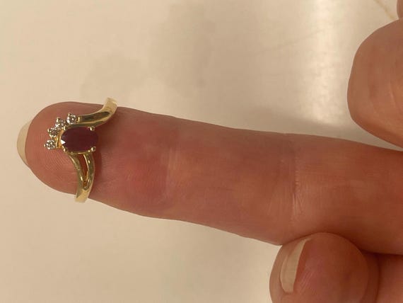 Hand selected Ruby and Diamonds set in unique 14K… - image 9