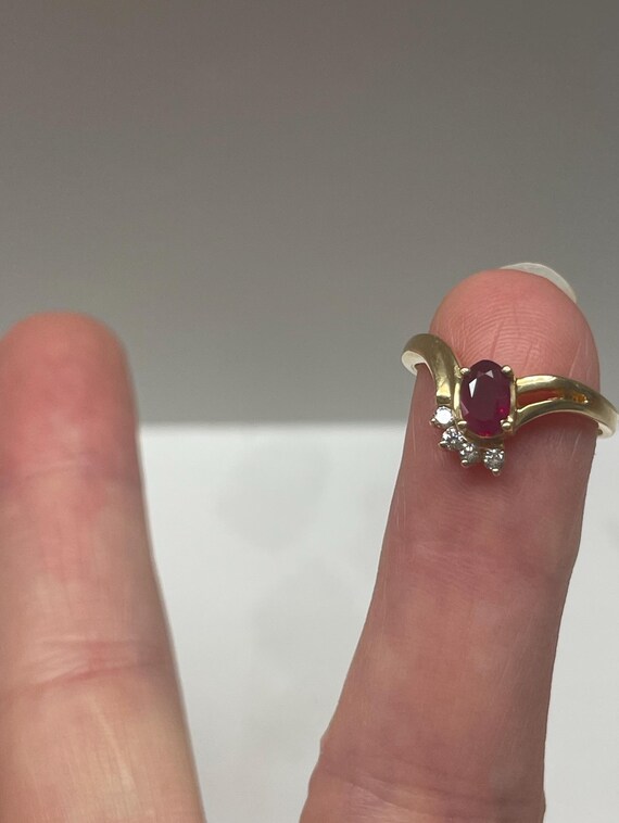 Hand selected Ruby and Diamonds set in unique 14K… - image 2