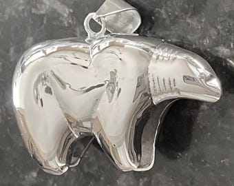 sterling silver bear pendant