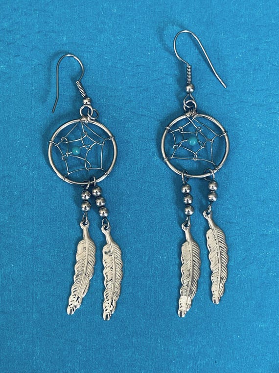 Sterling Silver and Turquoise Dreamcatcher earrings!!