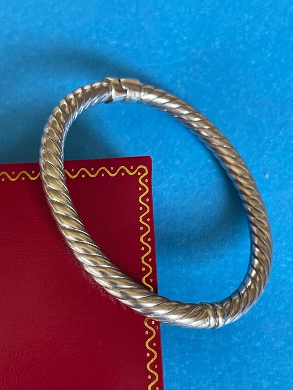 Sterling  Silver Hinged Oval Bangle…medium fit… l… - image 3