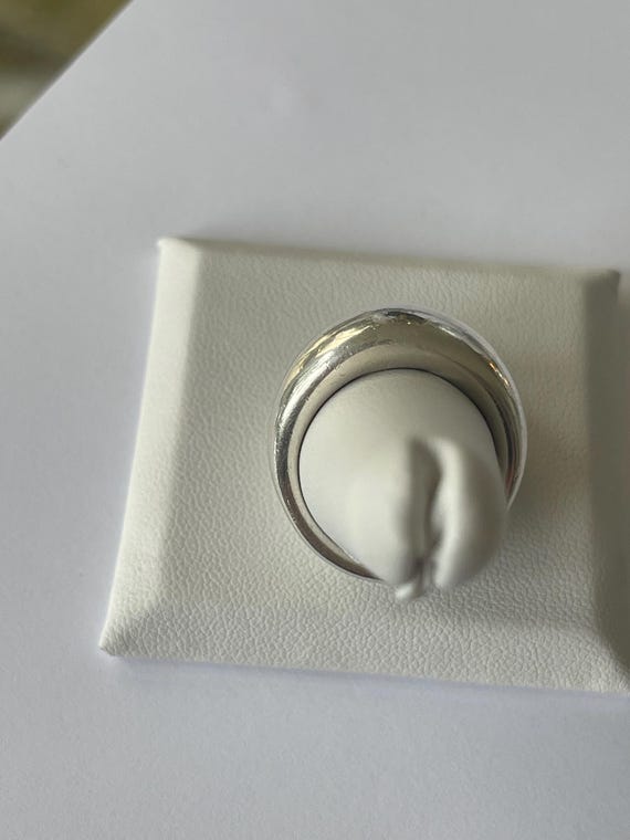 Solid sterling silver dome ring - image 3