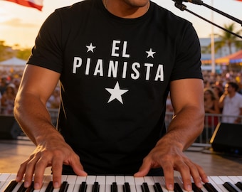 El Pianista Shirt, Piano Player Tee, Salsa Music Shirt, Latin Musician Gift, Afro Caribbean Music Lover Band Tee, Latin Jazz Musician Gift