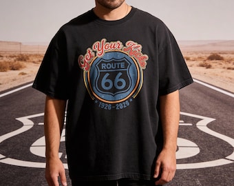 Camiseta Get Your Kicks de la Ruta 66, camiseta Comfort Colors® 1717, regalo vintage para el viaje por carretera del centenario de la Ruta 66 de 1926 a 2026, carretera vintage de la Ruta 66