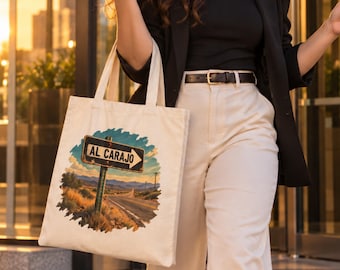 Al Carajo Tote Bag, Funny Spanish Tote, Puerto Rican Gift, Latina Canvas Bag, Road Trip Tote, Boricua Humor, Latino Slang Gift, Beach Bag