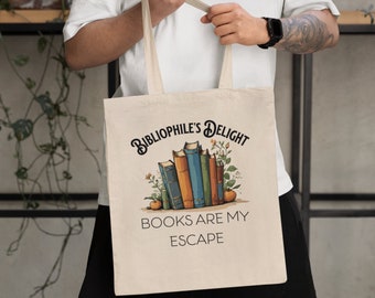 Book Lovers Tote Bag, Bibliophile Tote, Book Lovers Gifts, Reader Tote Bag, Librarian Gifts, Library Book Bag, English Teacher, Library Tote