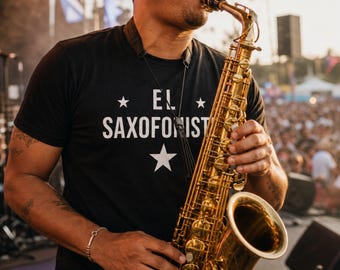 El Saxofonista Shirt, Saxophone Player Tee, Salsa Music Shirt, Latin Musician Gift, Afro Caribbean Band Tee, Caribbean Music Lover Gift