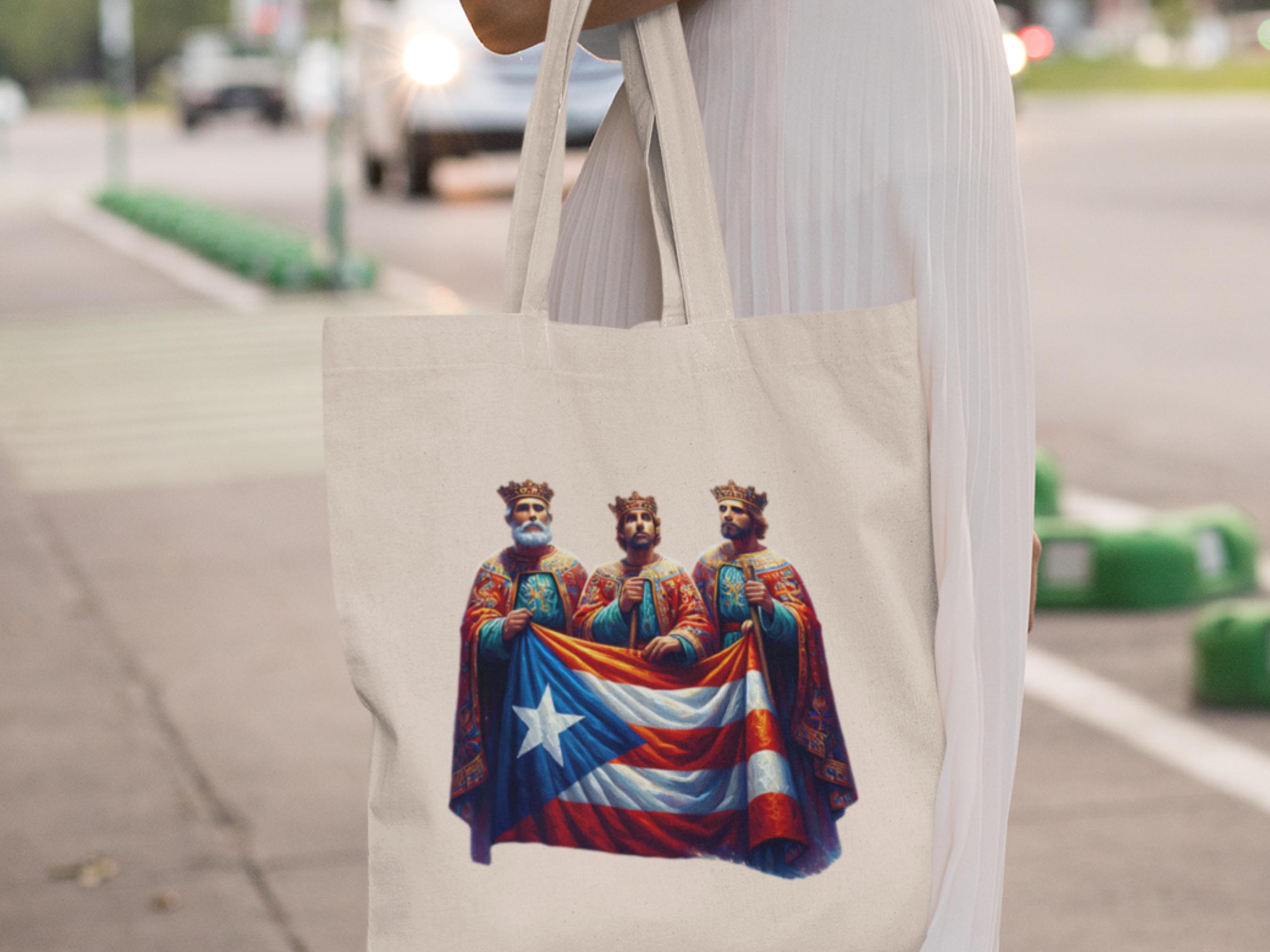Point Reyes Flag Celestial Three Kings Puerto Rican Flag Tote, Tres Reyes Canvas Tote ...