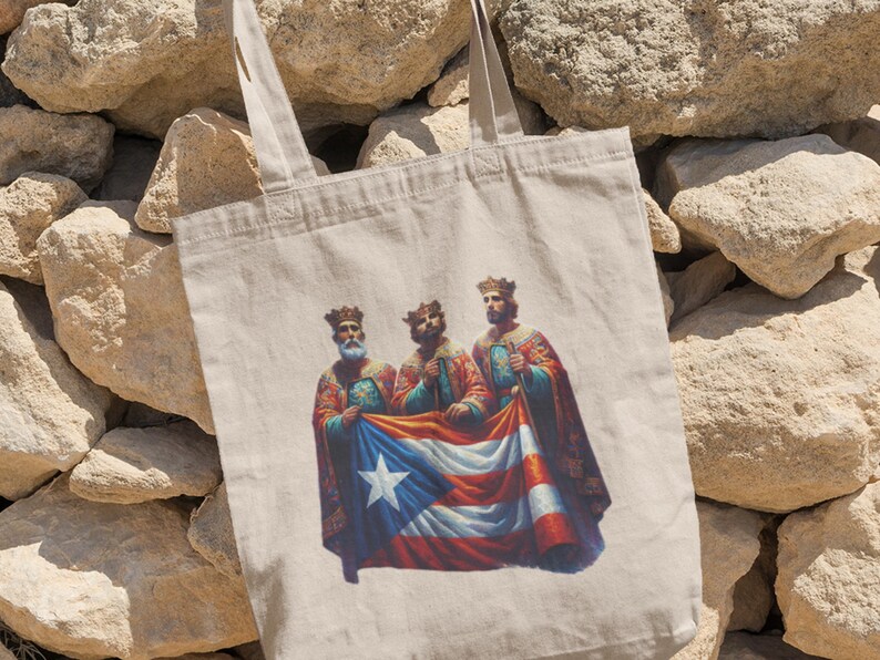 Point Reyes Flag Celestial Three Kings Puerto Rican Flag Tote, Tres Reyes Canvas Tote ...