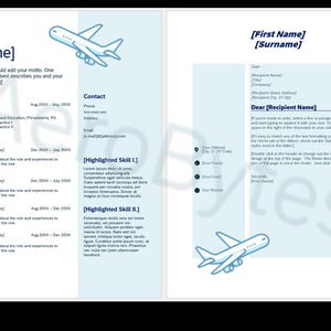 Plantilla de CV y carta de presentación para aviación