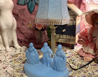 1949s boudoir lamp, blue fiddlers