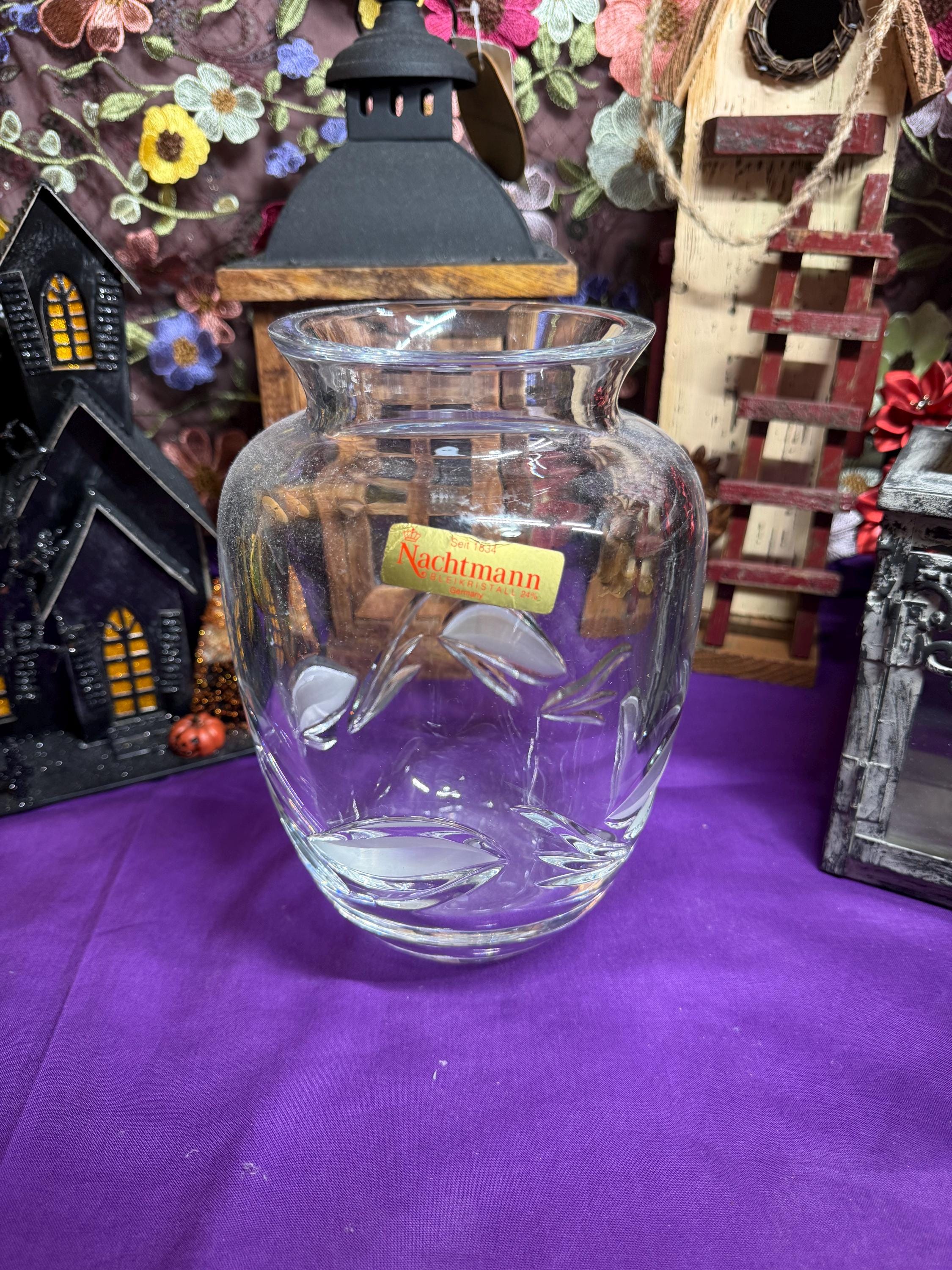 花瓶・フラワースタンド Crystal,Nachtmann Nachtmann Crystal Vase - Etsy