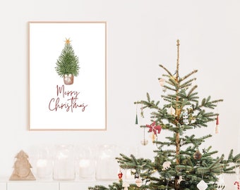Boho Christmas Tree Wall Print | Holiday Decor (Digital Download)