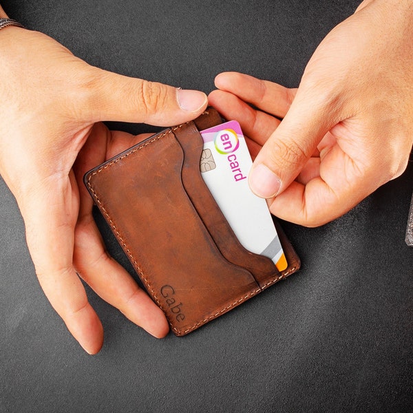 Minimalist Leather Wallet For Men, Minimalist Business Card Holder, Slim Design Card Case, Handmade Leather Card Wallet, Credit Card Holder