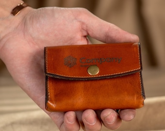 Personalized Leather Business Card Holder ,Slim Handmade Wallet