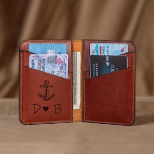 Personalised Leather Credit Card Holder Wallet , Christmas Gift for Men, Dad, Brother, Grandad,Handmade,Gift Box,Business Card Holder,