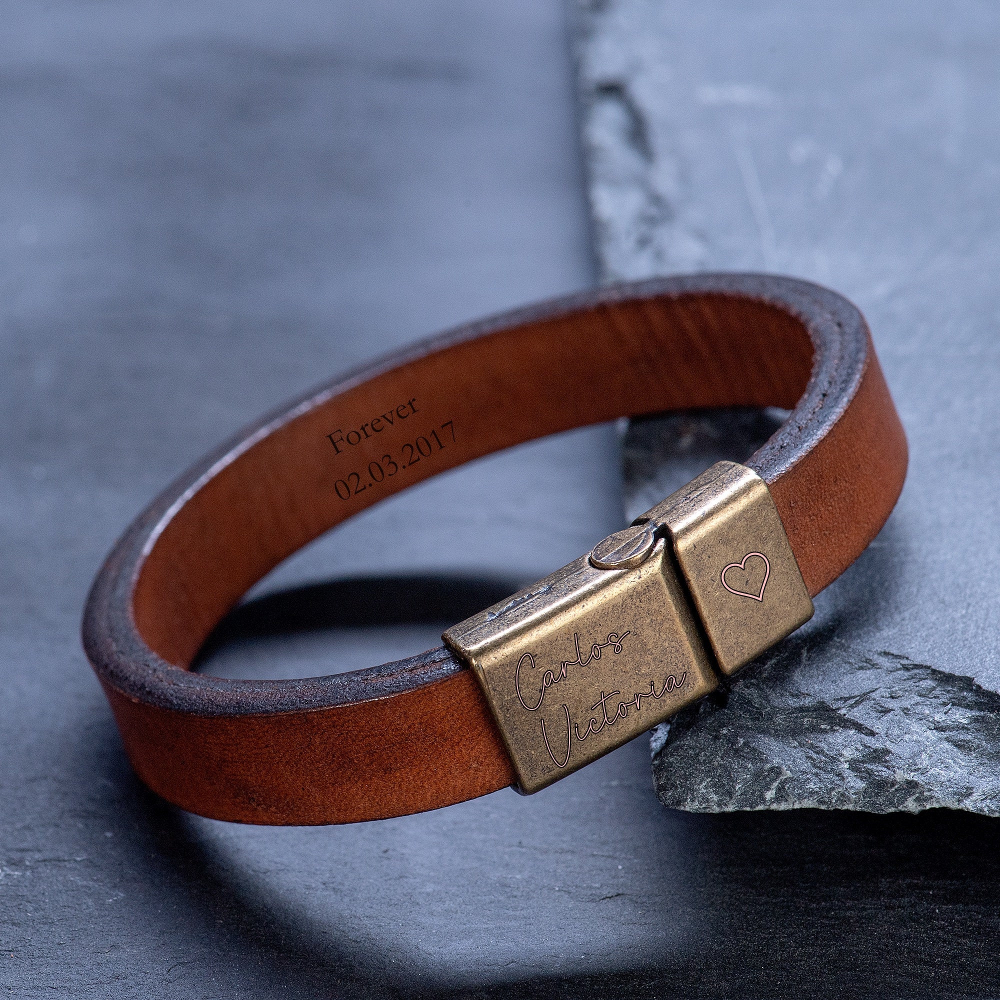 Mens Premium Handmade Leather Braided Surfer Wristband Bracelet Wrap Metal  Glasp | eBay