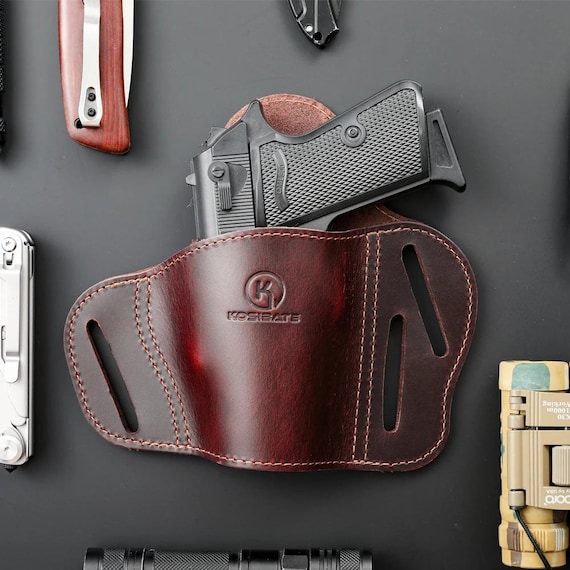 Handmade Leather Gun Holster | Belt Loop Pistol Holster | Western Style Concealed Carry | Vintage Leather OWB Holster for Men | Gift for Him