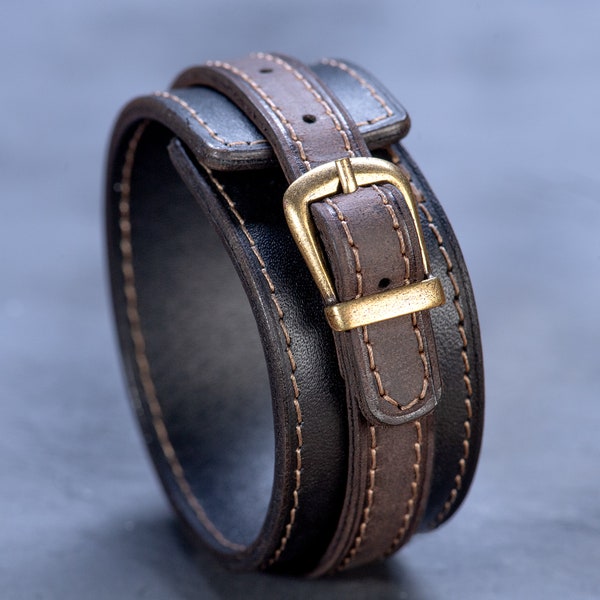 Personalized Leather Bracelet,Single Strap Leather Cuff,Brown Leather Bracelet, Leather Wrap Bracelet,Adjustable Bracelet,Mens Bracelet