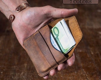 Leather Minimalist Card Holder, Personalized Business Card Holder, Slim Card Case, Handmade Leather Card Wallet, Credit Card Holder